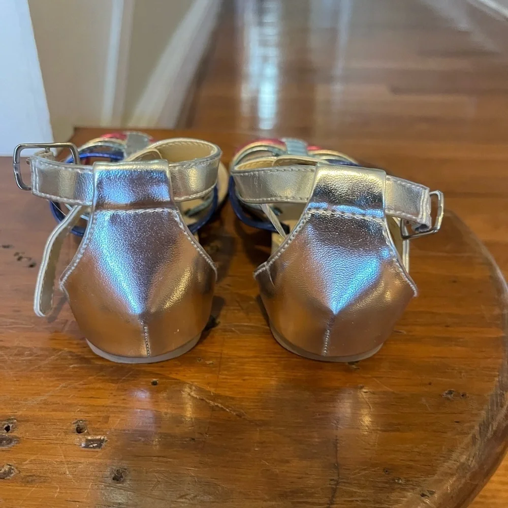 Gymboree toddler size 10 silver sandals, worn once
